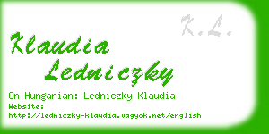 klaudia ledniczky business card